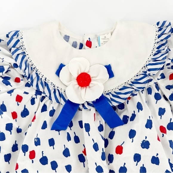 Vintage Floral Peter Pan Collar Toddler Dress 3T - Picture 2 of 7